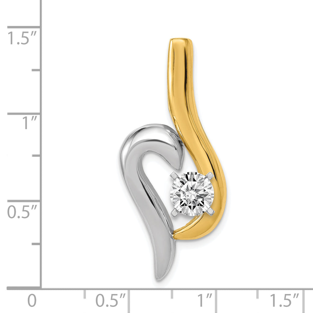 14k Two-Tone Fancy Peg Set Diamond Slide Mounting (No Stone Included)