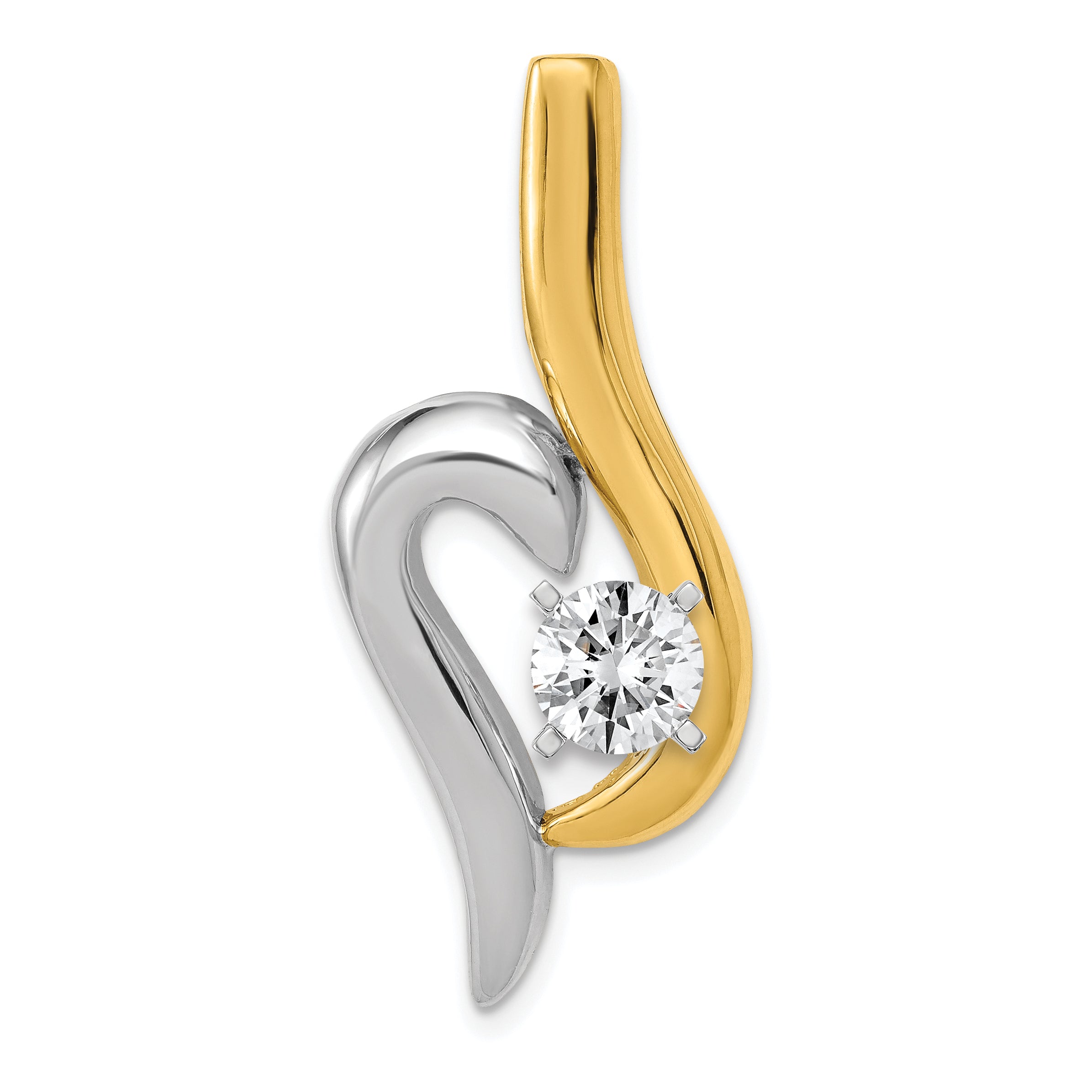 14k Two-Tone Fancy Peg Set Diamond Slide Mtg Main image