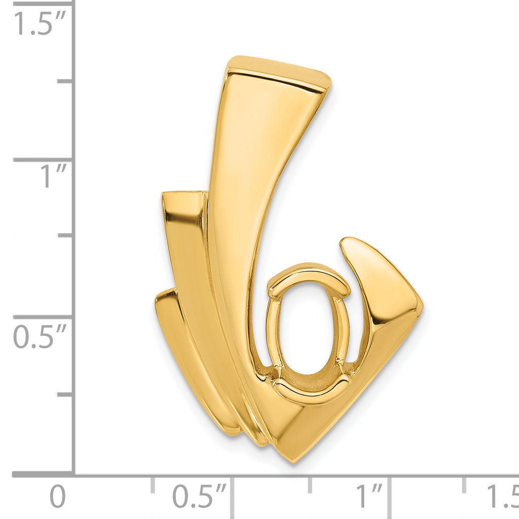 14ky 8mm Omega, 9x7mm Oval Slide Mounting (No Stone Included)
