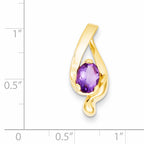 14k 8x6mm Oval Amethyst slide