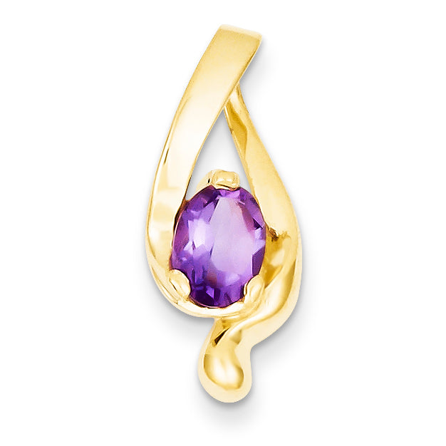 14k 8x6mm Oval Amethyst slide