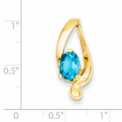 14k 8x6mm Oval Blue Topaz slide
