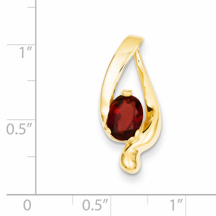 14k 8x6mm Oval Garnet slide Secondary image