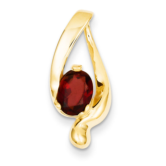 14k 8x6mm Oval Garnet slide