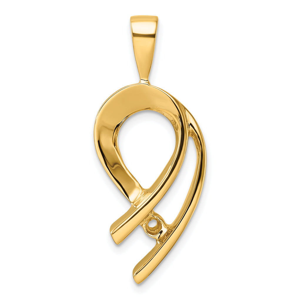 14k Holds 4mm Stone, Slide Mounting