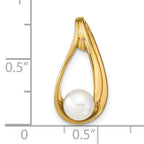14k 6mm White Round Freshwater Cultured Pearl Slide