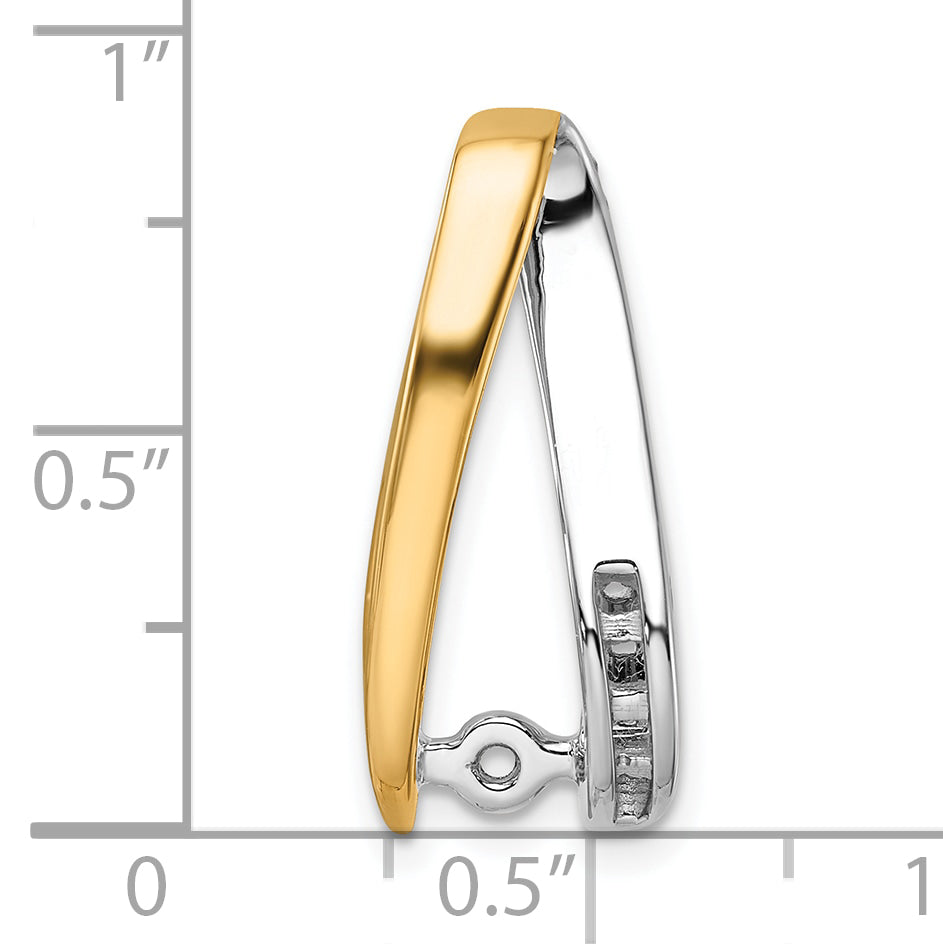 14k Two-Tone Peg Set Slide Mounting (No Stone Included)
