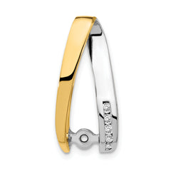 14K Two-Tone AA Diamond Semi Mount Peg Slide