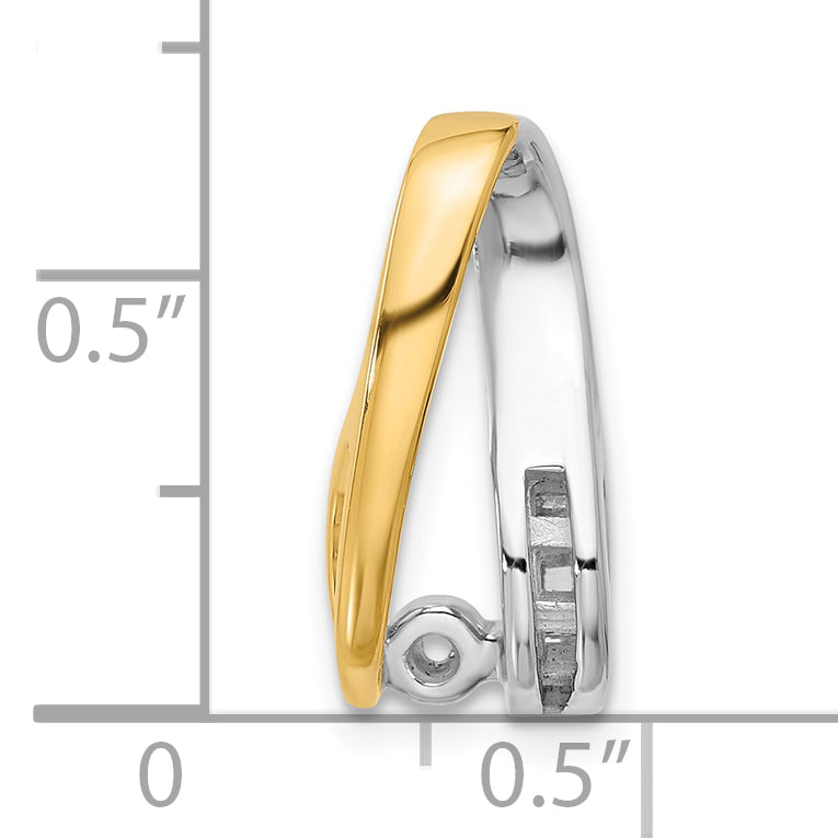14k Two-Tone Peg Set Slide Mounting (No Stone Included)