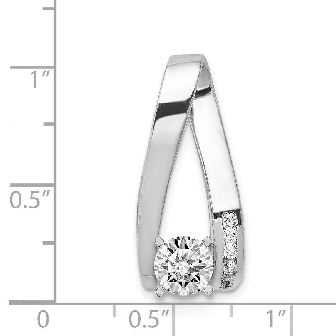 14K White Gold AA Diamond Semi Mount Peg slide
