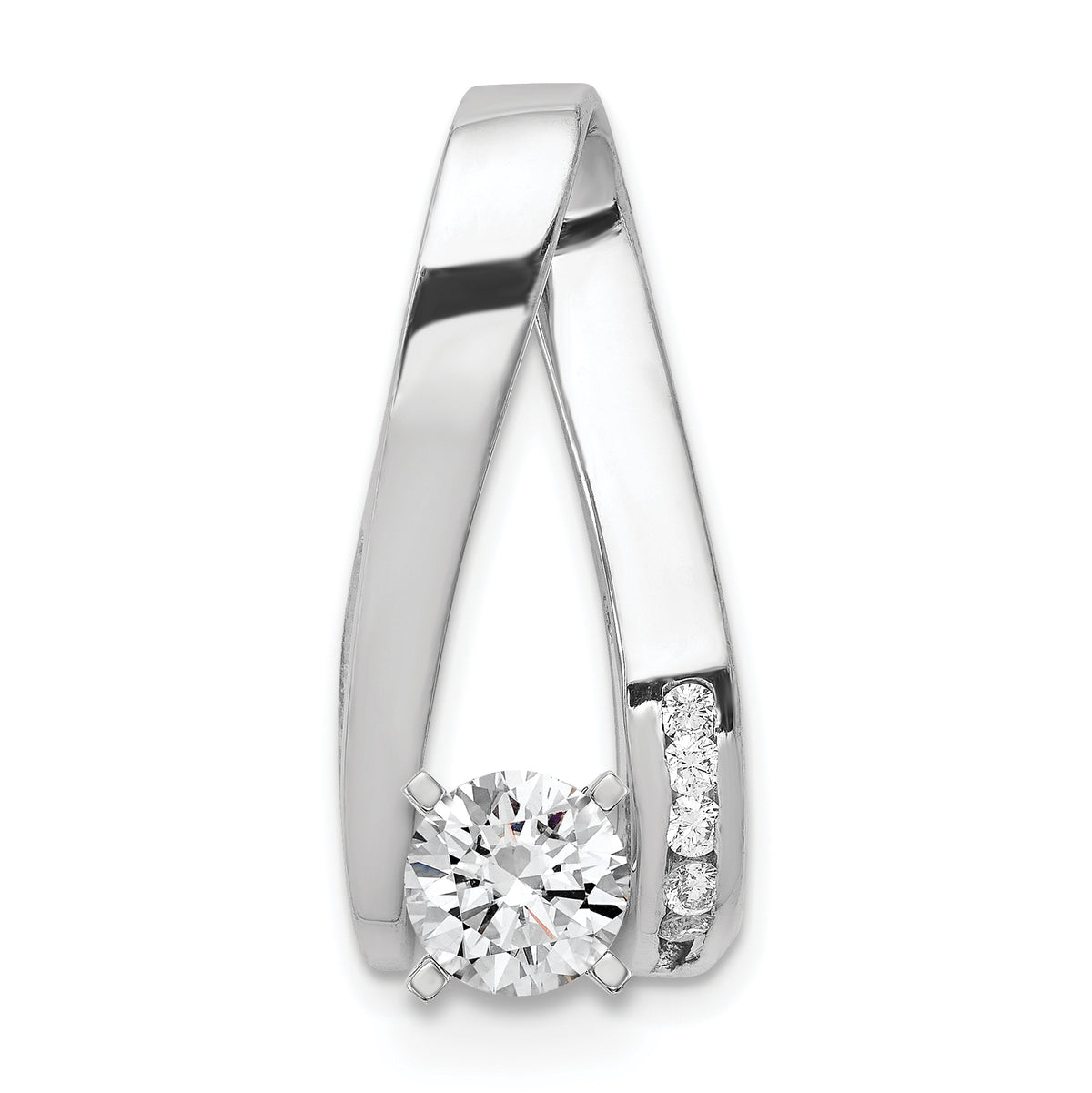 14k White Gold VS Diamond Semi-mount Peg Slide