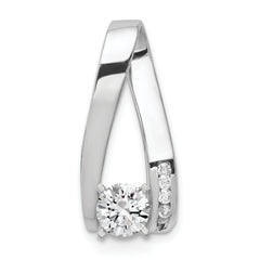 14k White Gold VS Diamond Semi-mount Peg Slide