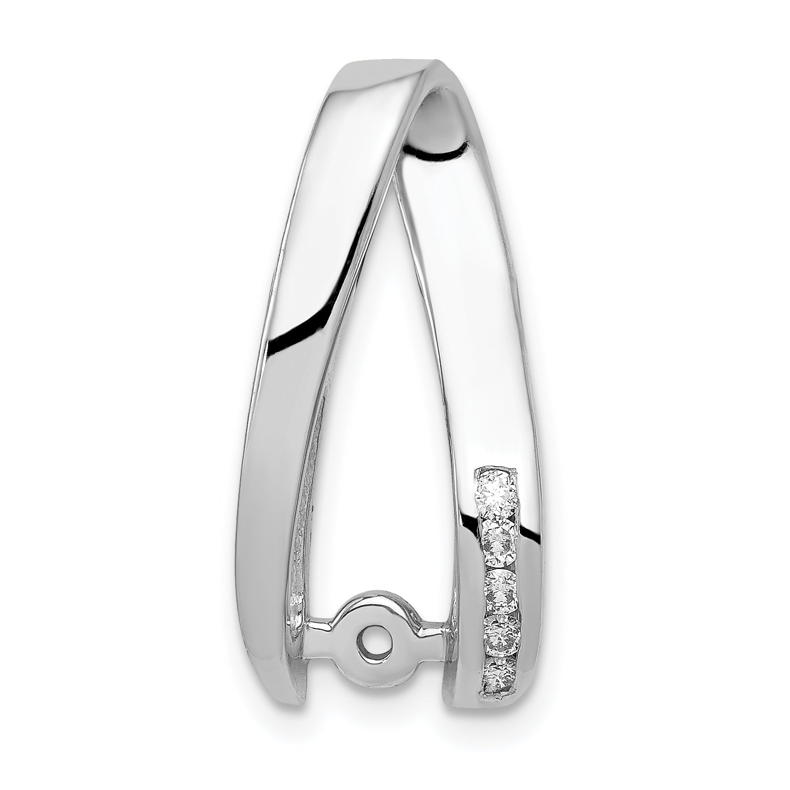 14K White Gold AA Diamond Semi Mount Peg Slide