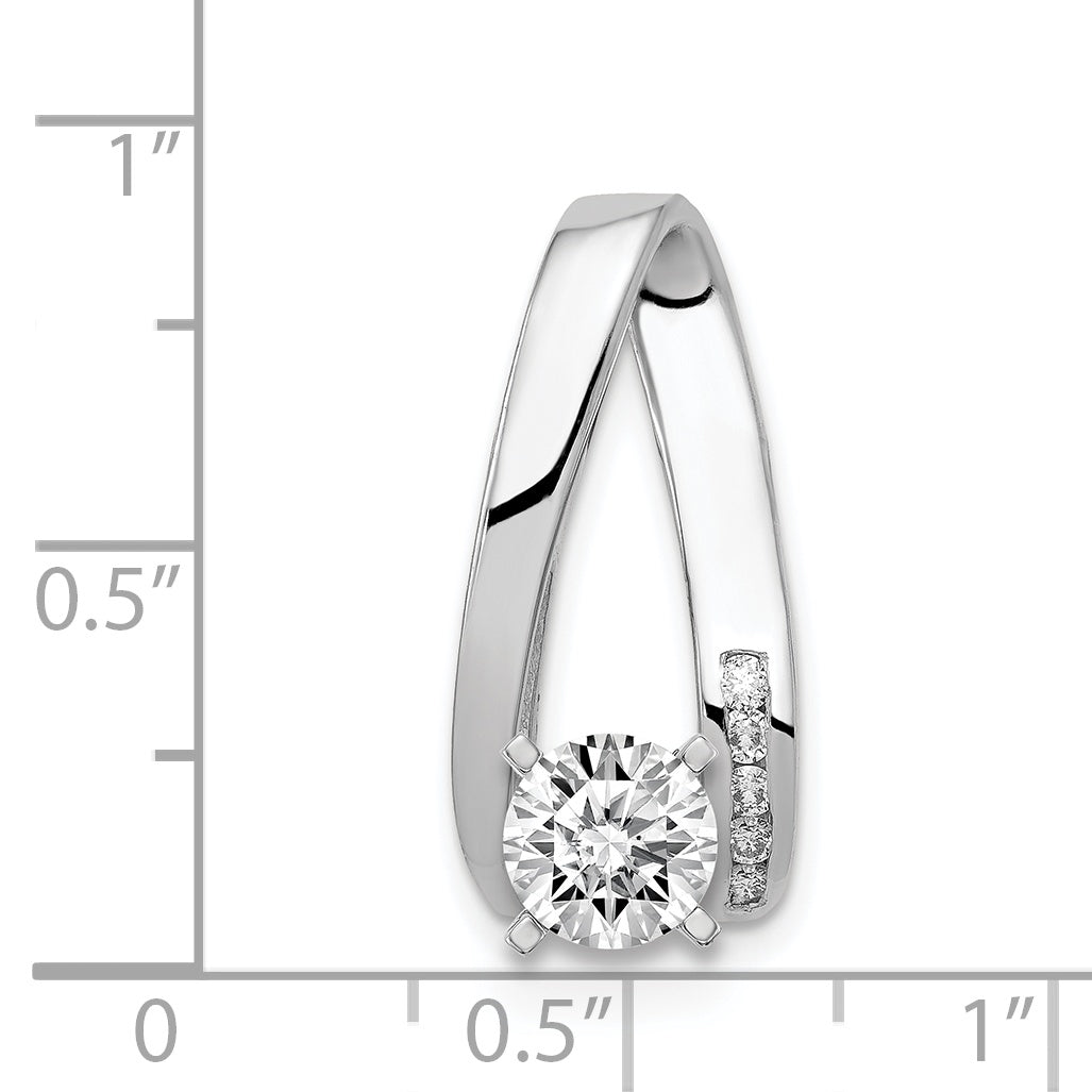 14K White Gold AA Diamond Semi Mount Peg Slide