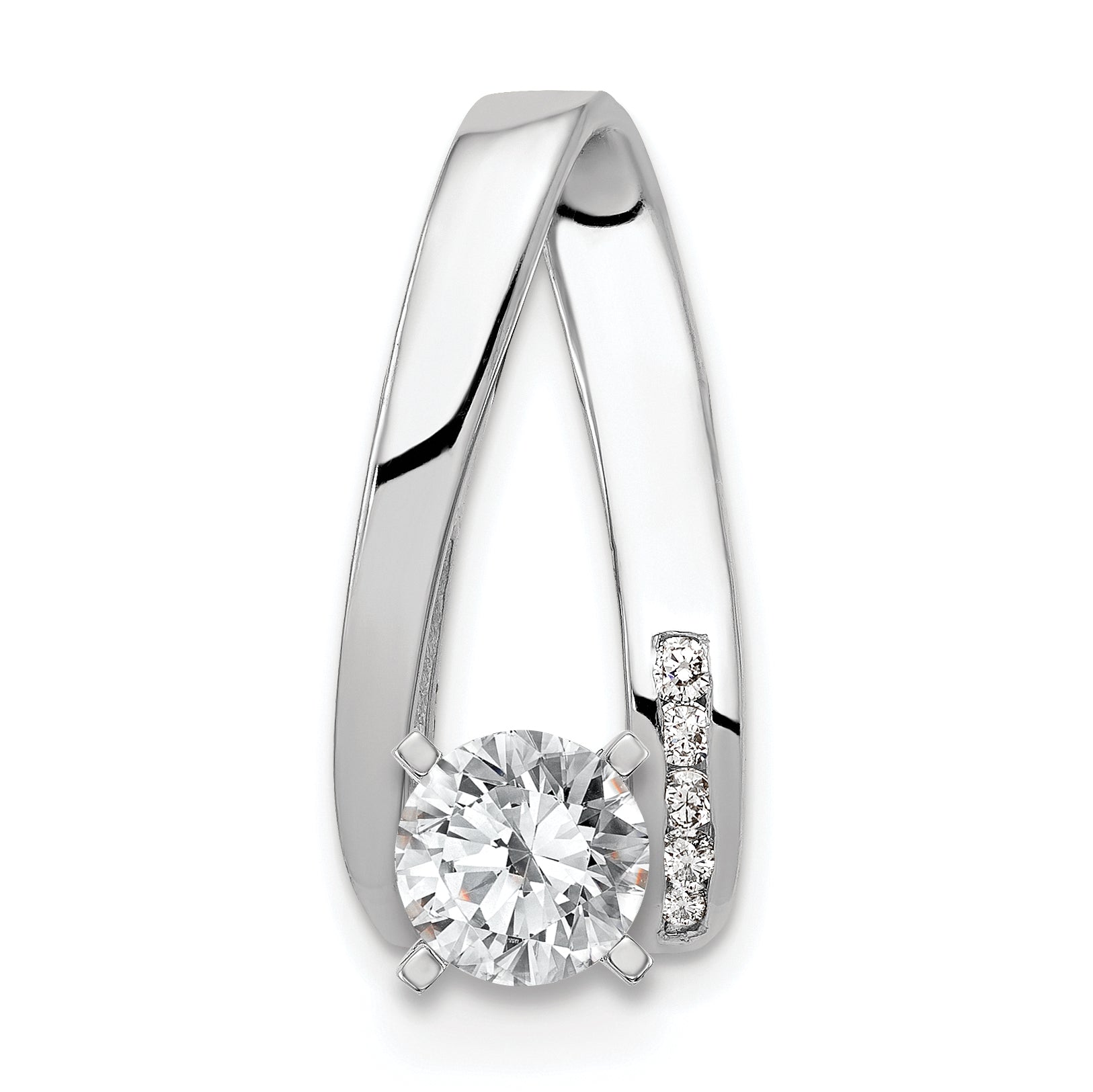 14k White Gold VS Diamond Semi-mount Peg Slide