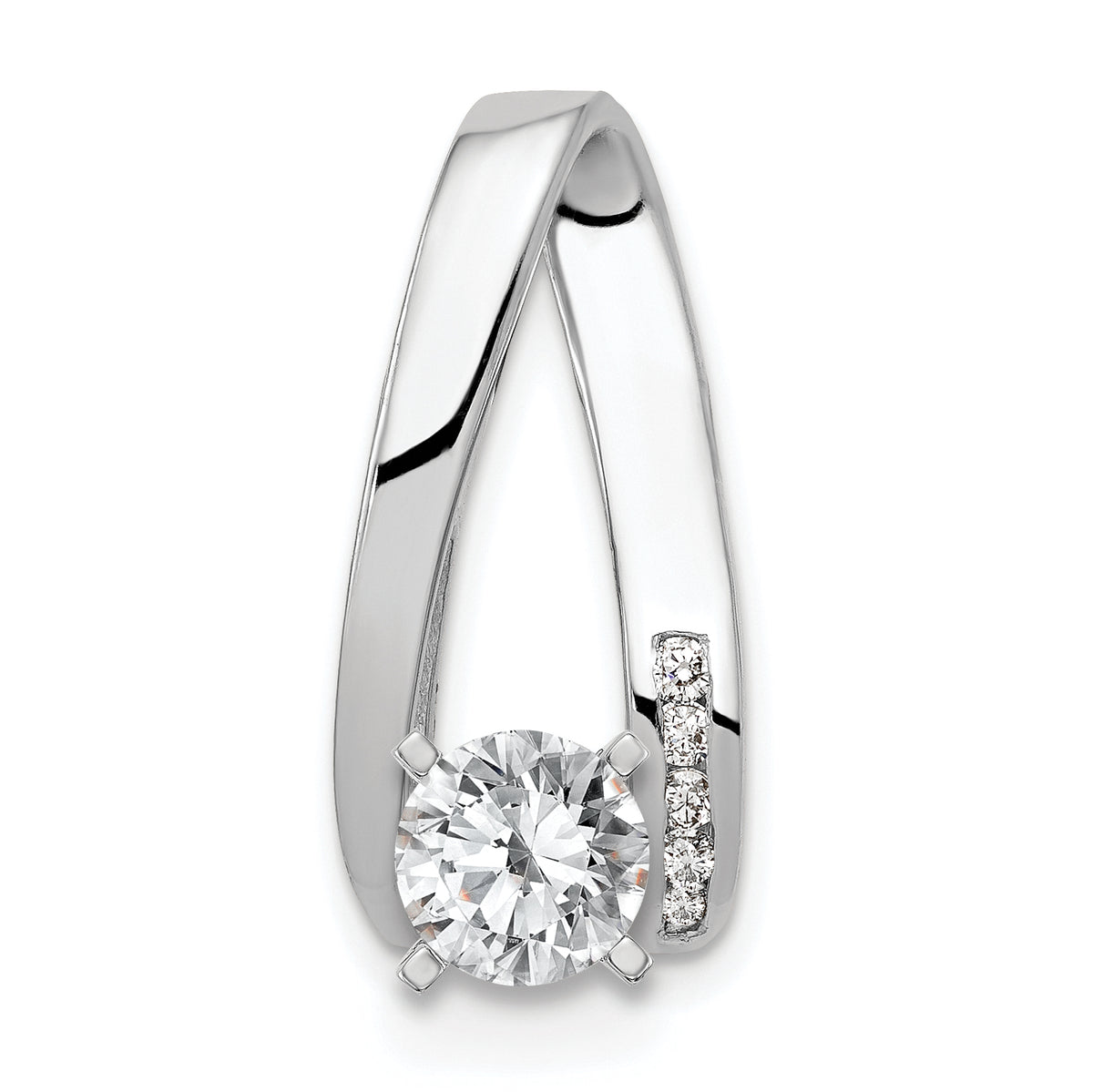 14k White Gold VS Diamond Semi-mount Peg Slide