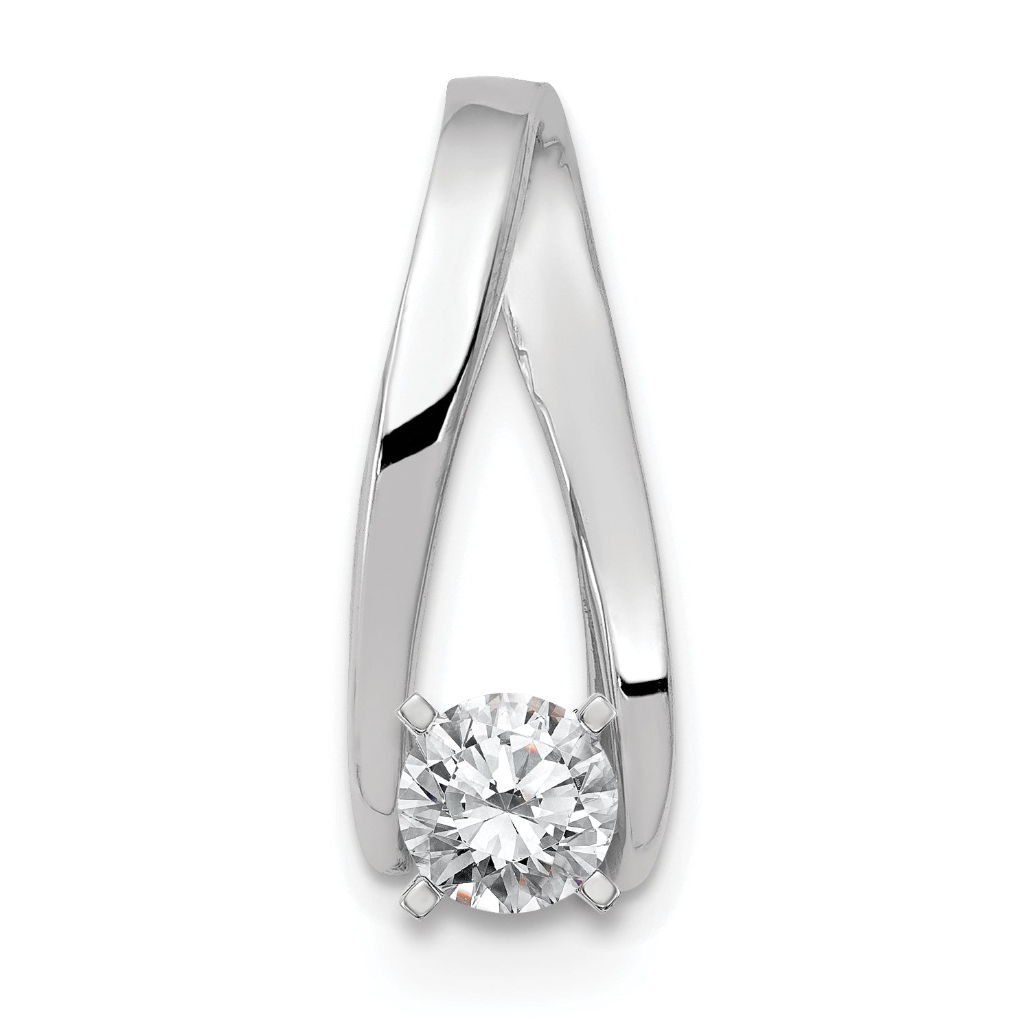 14k White Gold Peg Set Slide Mounting (No Stone Included)
