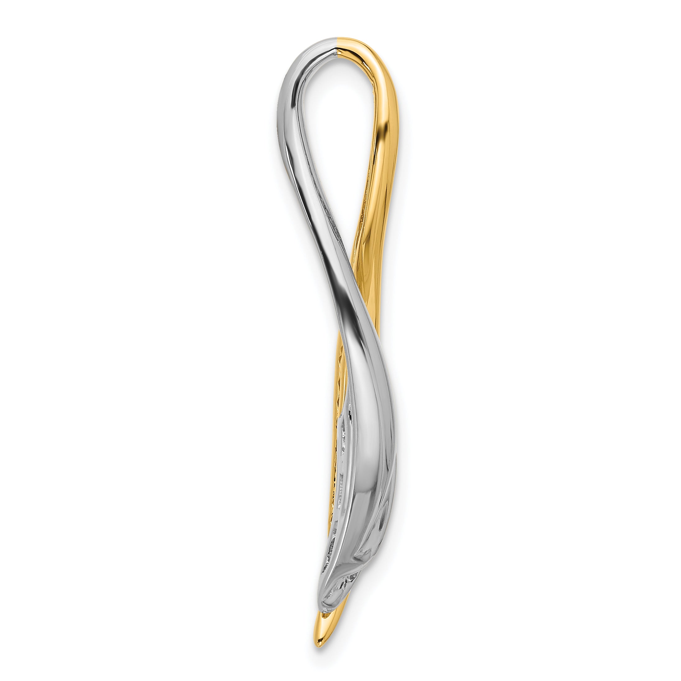 14k Two-Tone Holds 5-2mm Stone, Twisted Ribbon Slide Mounting (No Stone Included)