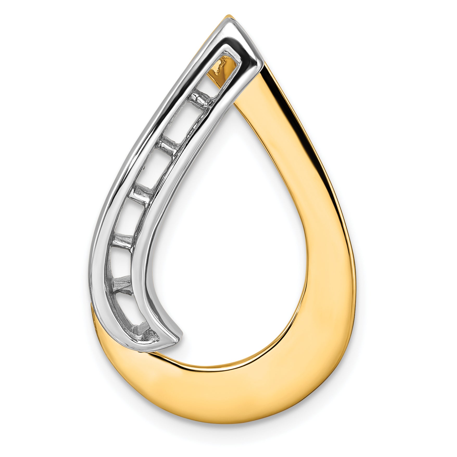 14K Two tone Teardrop Slide Mounting Main image