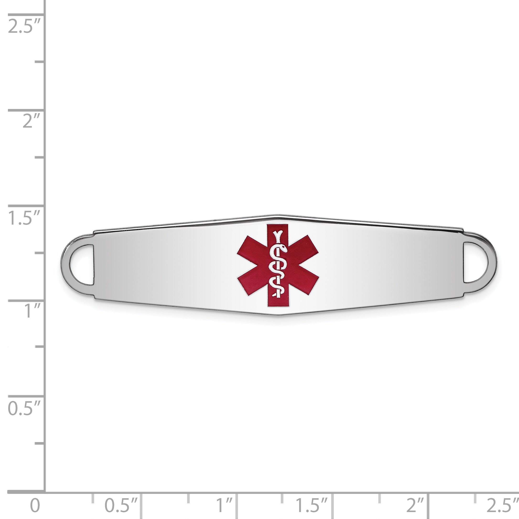 Sterling Silver Rhodium-plated Medical ID Plate Secondary image