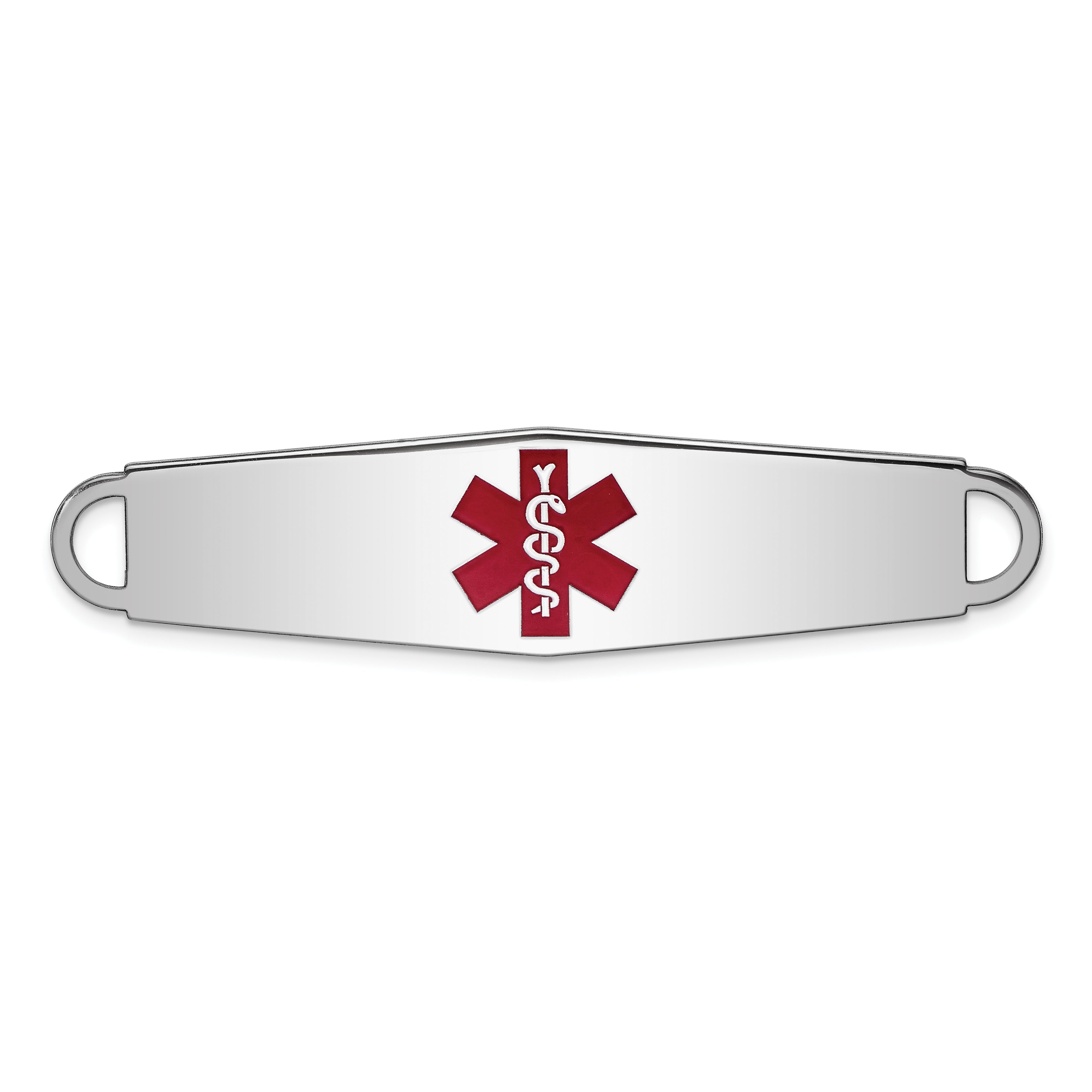 Sterling Silver Rhodium-plated Medical ID Plate Main image