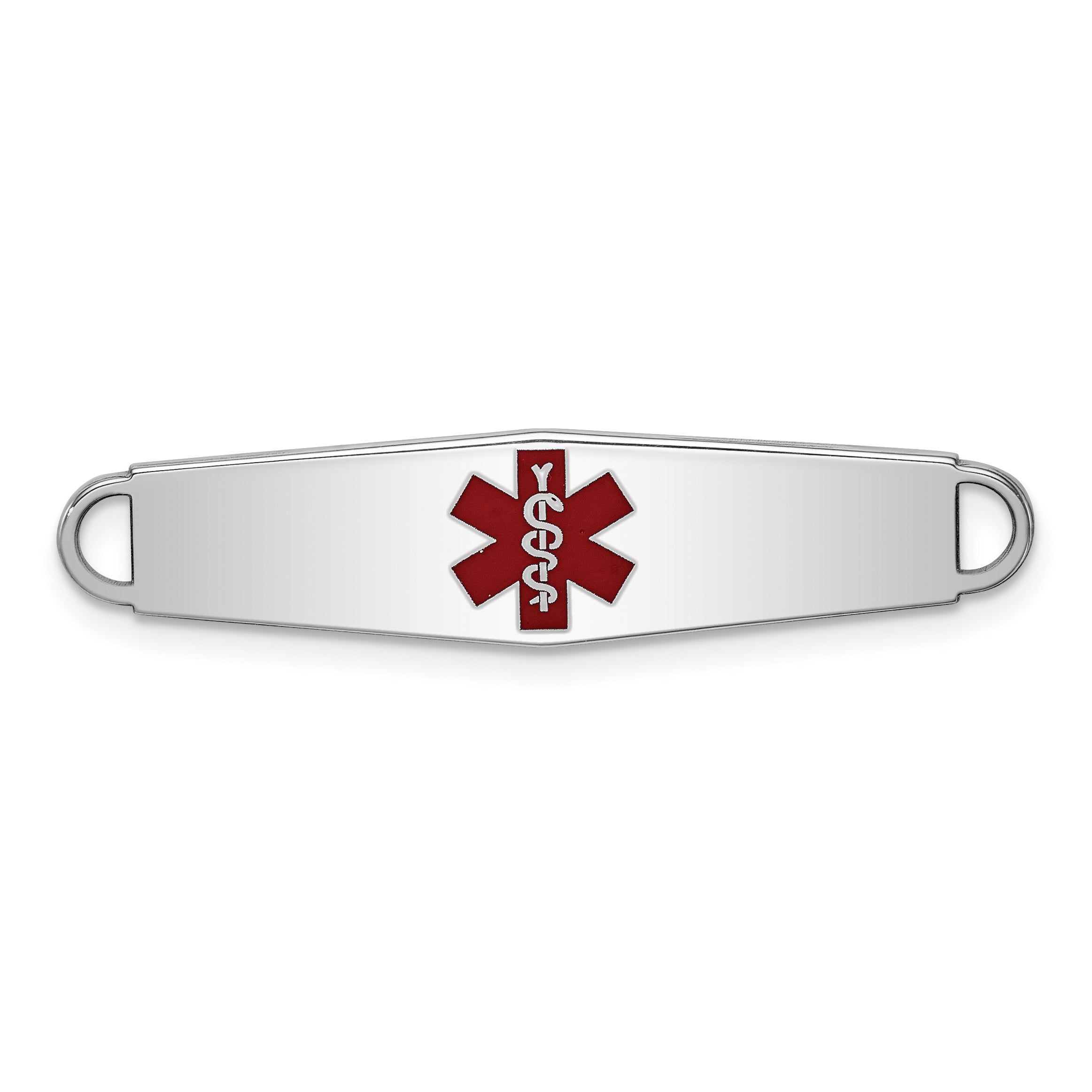 Sterling Silver Rhodium plated Medical ID Plate Main image