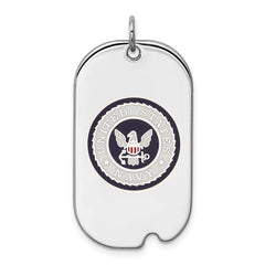 Sterling Silver Rhod-plated US Navy Dog Tag