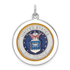 Sterling Silver Rhod-plated US Air Force Disc