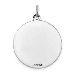 Sterling Silver Rhodium-plated US Coast Guard Disc