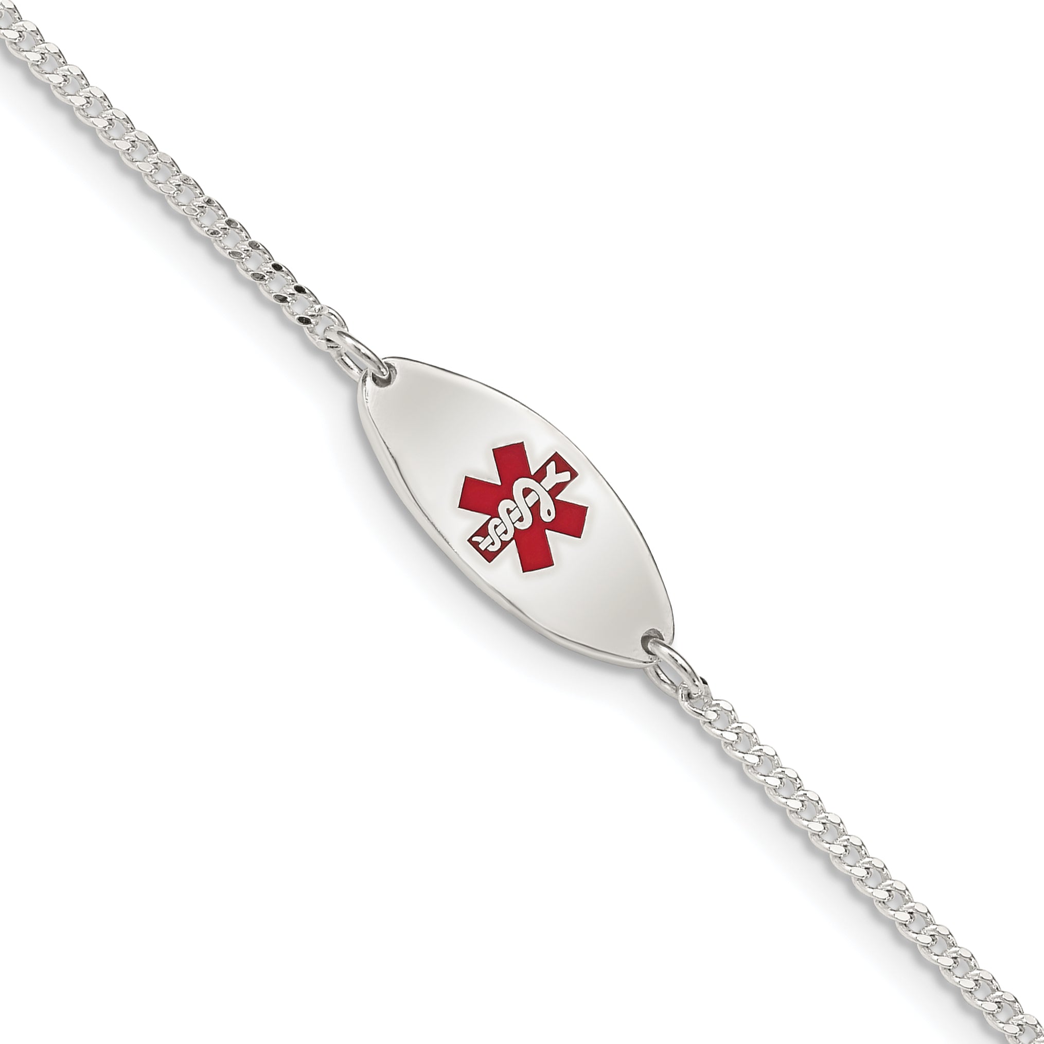 Sterling Silver Rhodium-plated Enamel Medical Jewelry Bracelet Main image