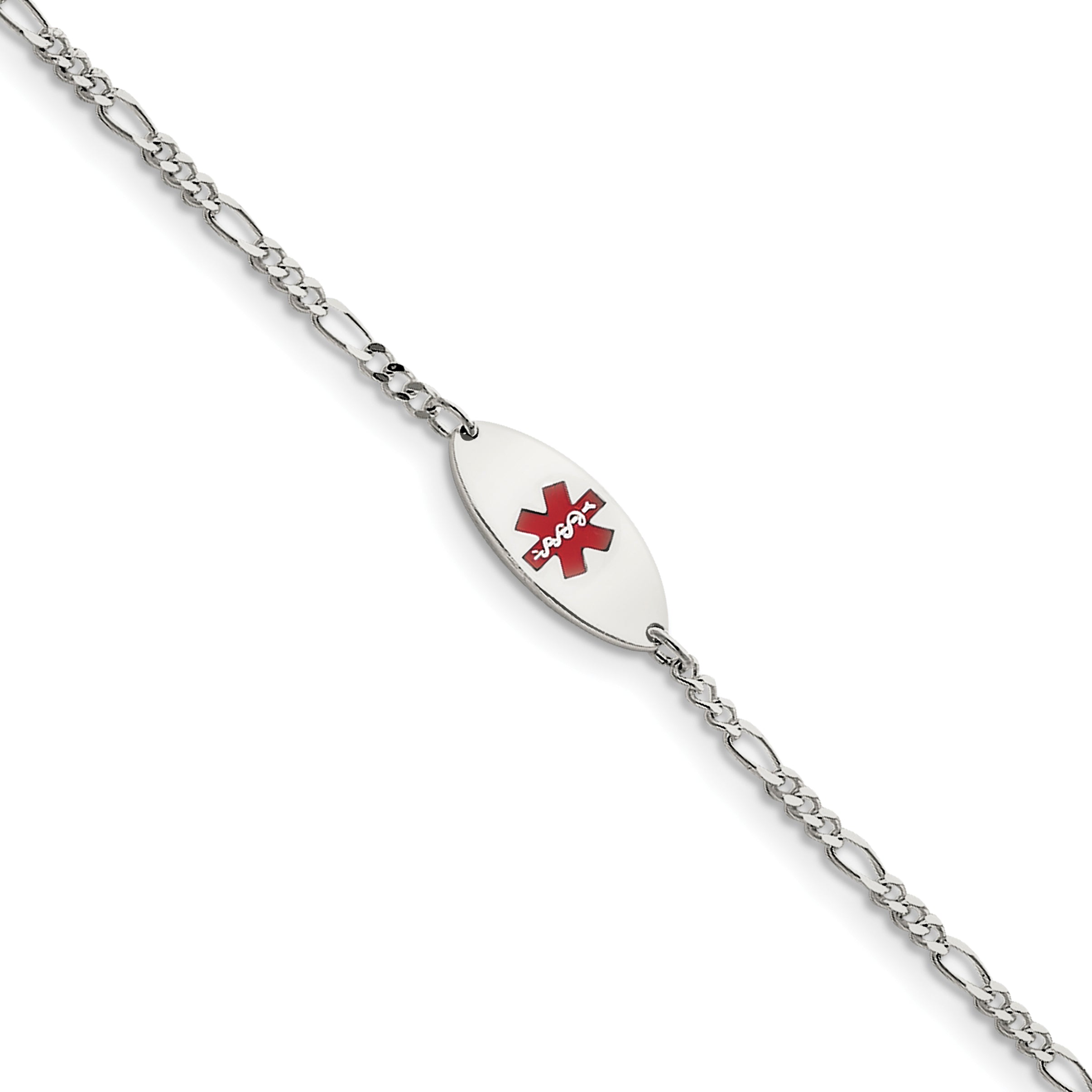 Sterling Silver Enameled Medical Jewelry Bracelet