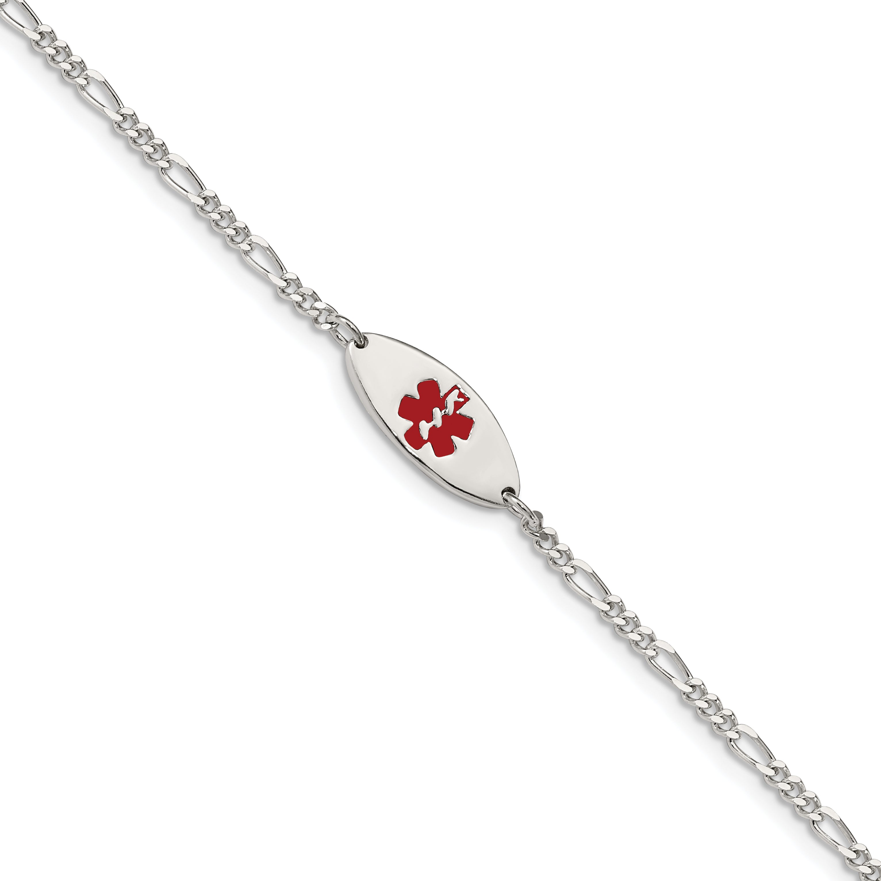 Sterling Silver Rhodium-plated Enamel Medical Jewelry Bracelet Main image