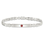 Sterling Silver Polished Medical Anchor Link ID Bracelet