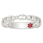 Sterling Silver Polished Medical Anchor Link ID Bracelet