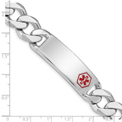 Sterling Silver Rhodium-plated Medical ID Curb Link Bracelet