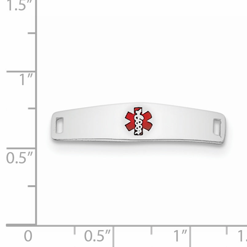 Sterling Silver Rhodium-plated Medical ID Plate Secondary image