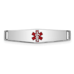 Sterling Silver Rhodium-plated Medical ID Plate