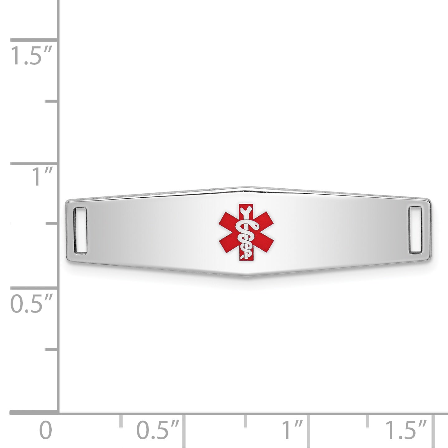 Sterling Silver Rhodium-plated Medical ID Plate