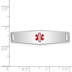 Sterling Silver Rhodium-plated Medical ID Plate