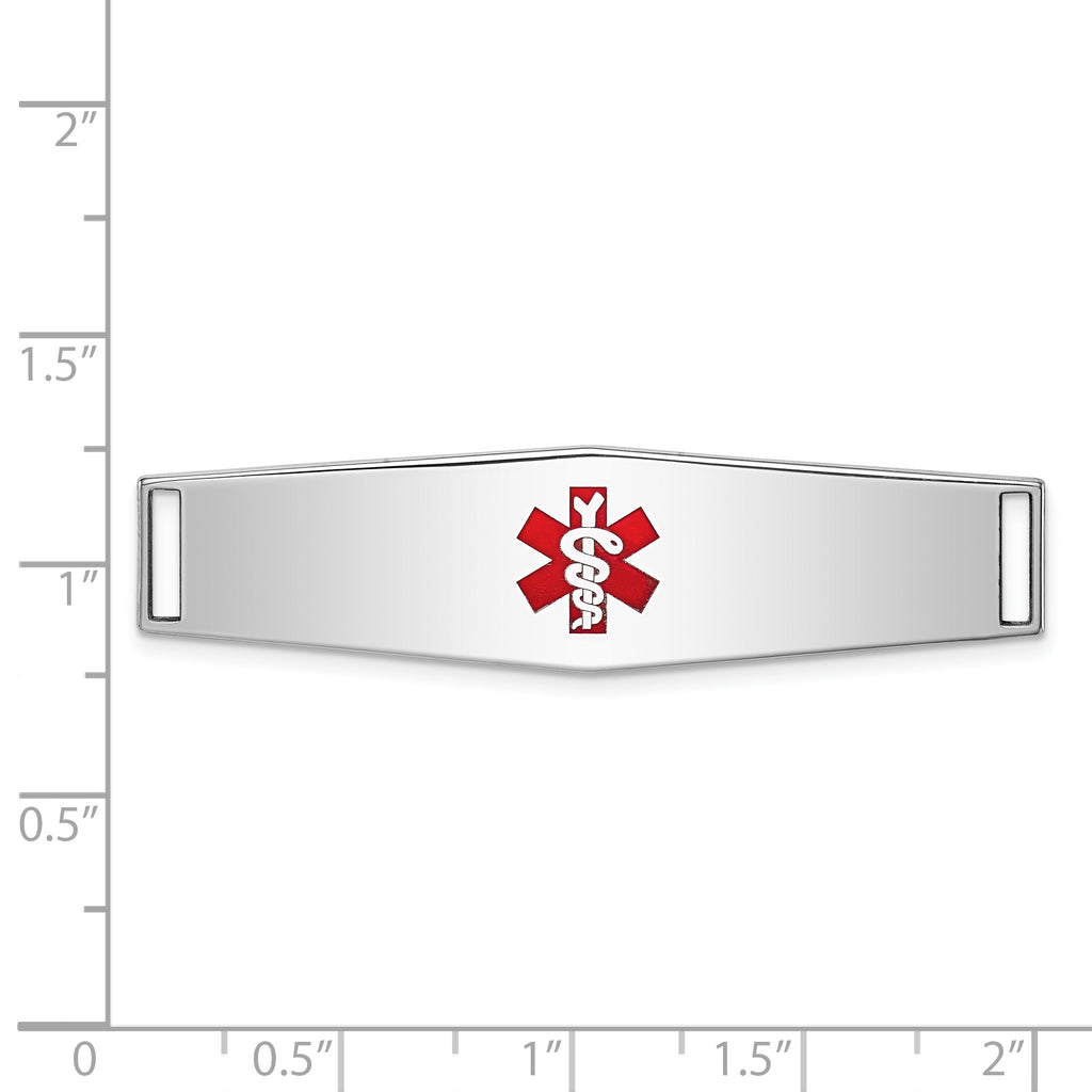 Sterling Silver Rhodium-plated Medical ID Plate
