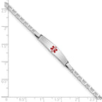 Sterling Silver Rhod-plated Children's Medical ID Anchor Link Bracelet