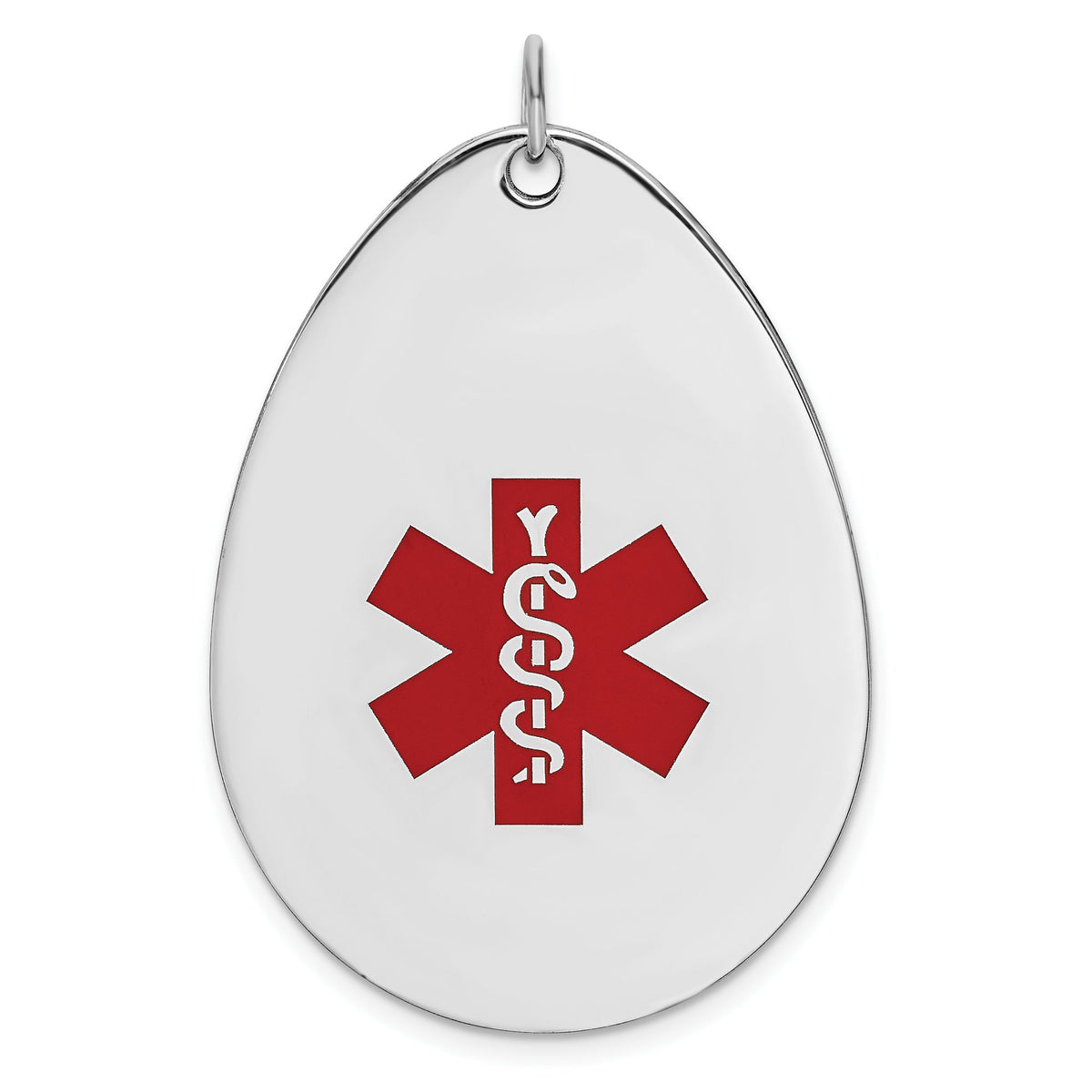 Medical Jewelry Pendant in Sterling Silver, 29x40mm Engravable - Sophia Jewelers Main image