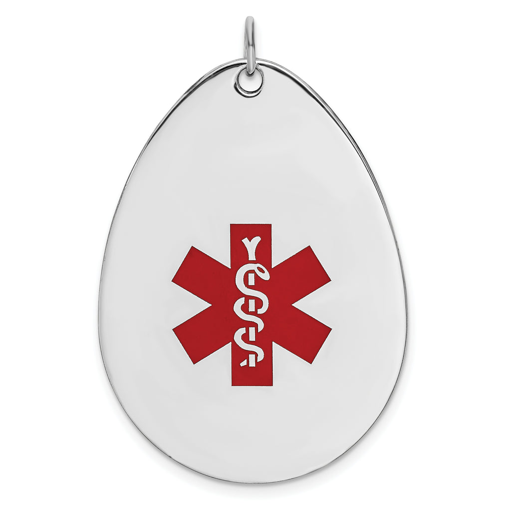 Sterling Silver Rhodium-plated Medical Jewelry Pendant