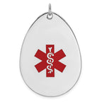 Sterling Silver Rhodium-plated Medical Jewelry Pendant