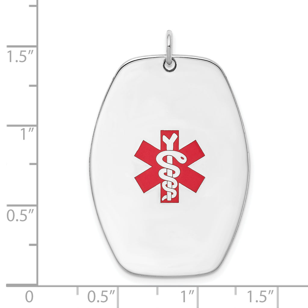 Sterling Silver Rhodium-plated Medical Jewelry Pendant
