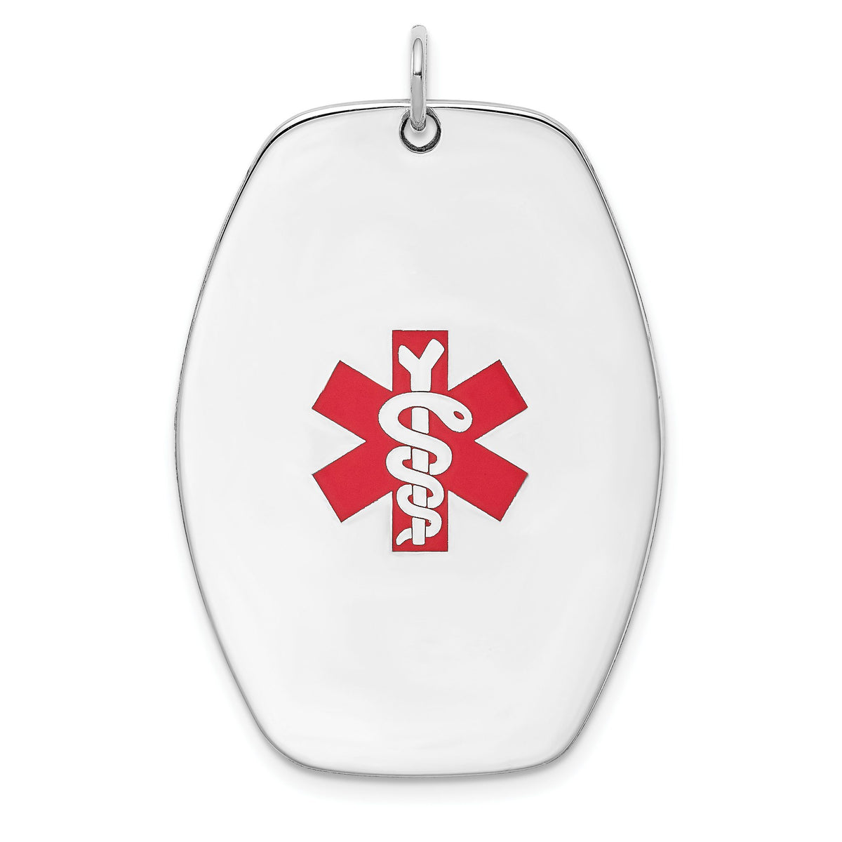 Medical Jewelry Pendant in Sterling Silver, 38mm Engravable - Sophia Jewelers Main image