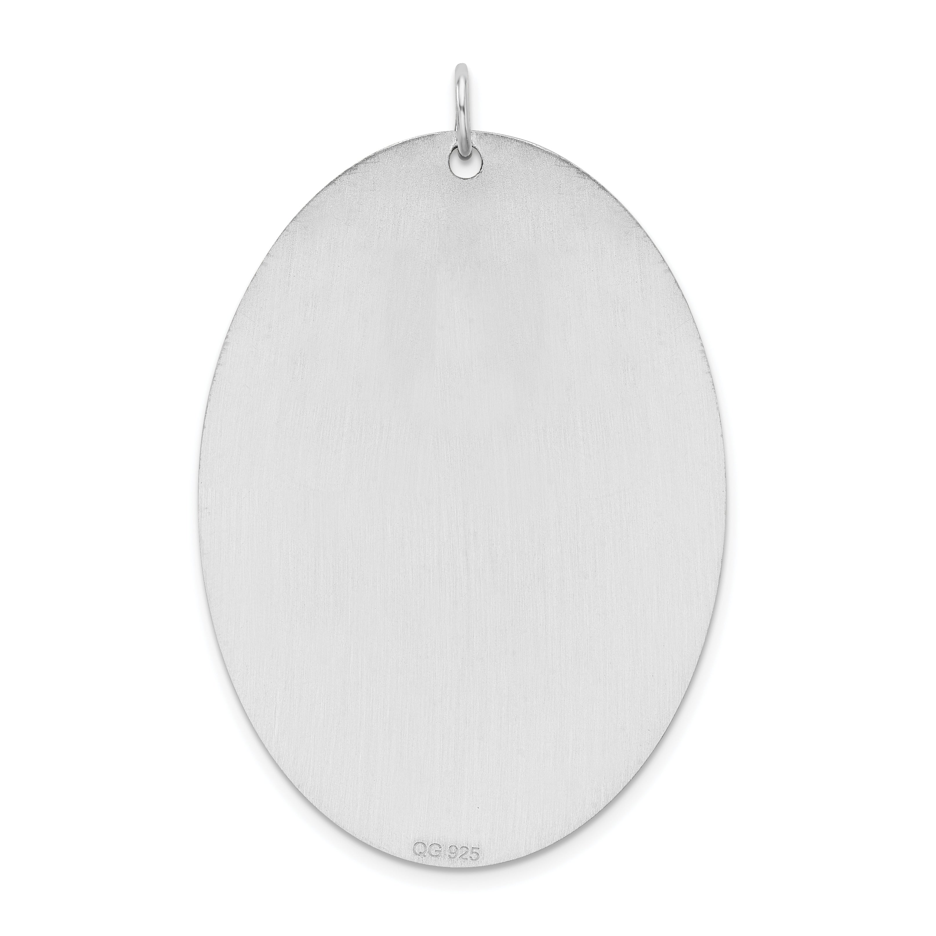 Sterling Silver Rhodium-plated Oval Medical Jewelry Pendant