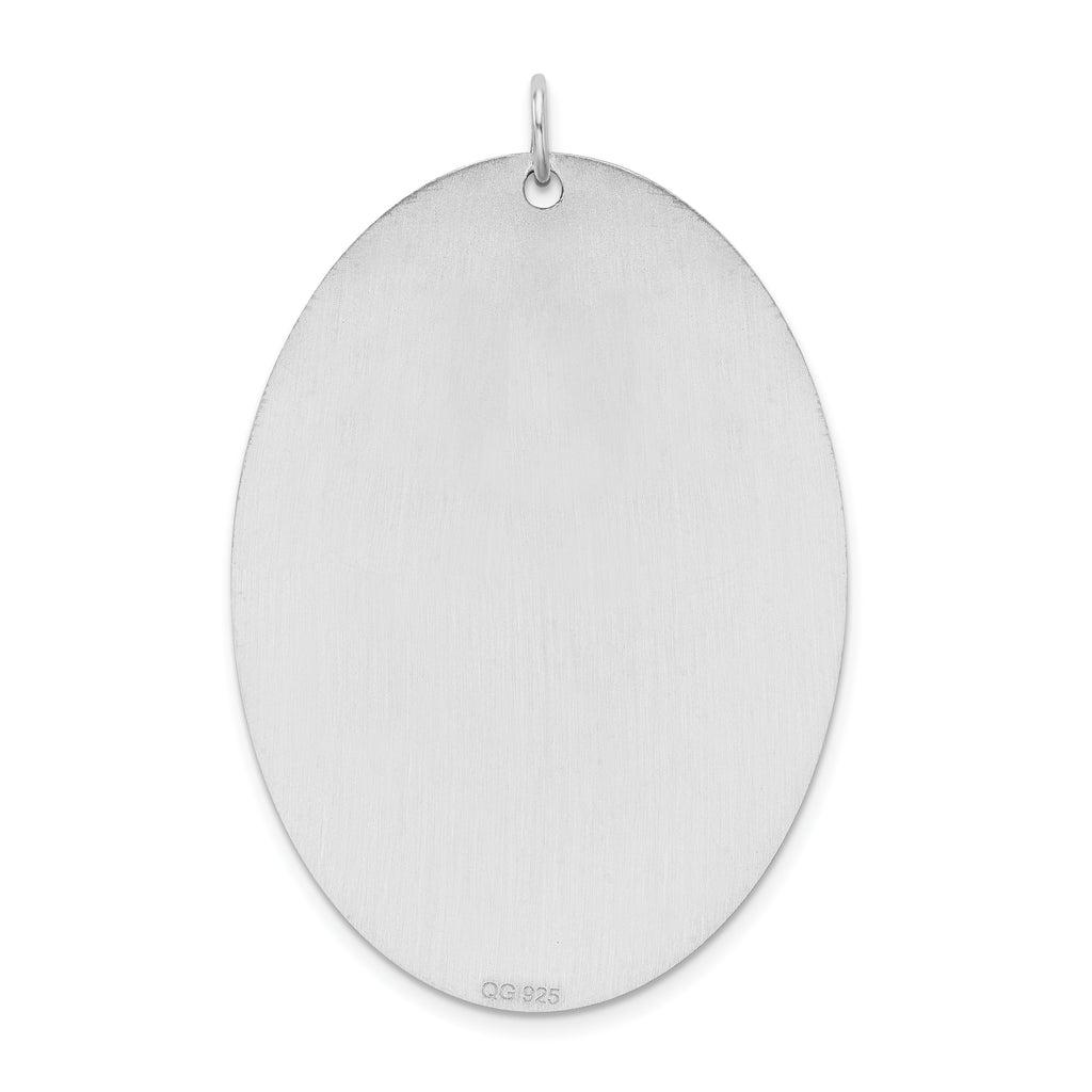Sterling Silver Rhodium-plated Oval Medical Jewelry Pendant