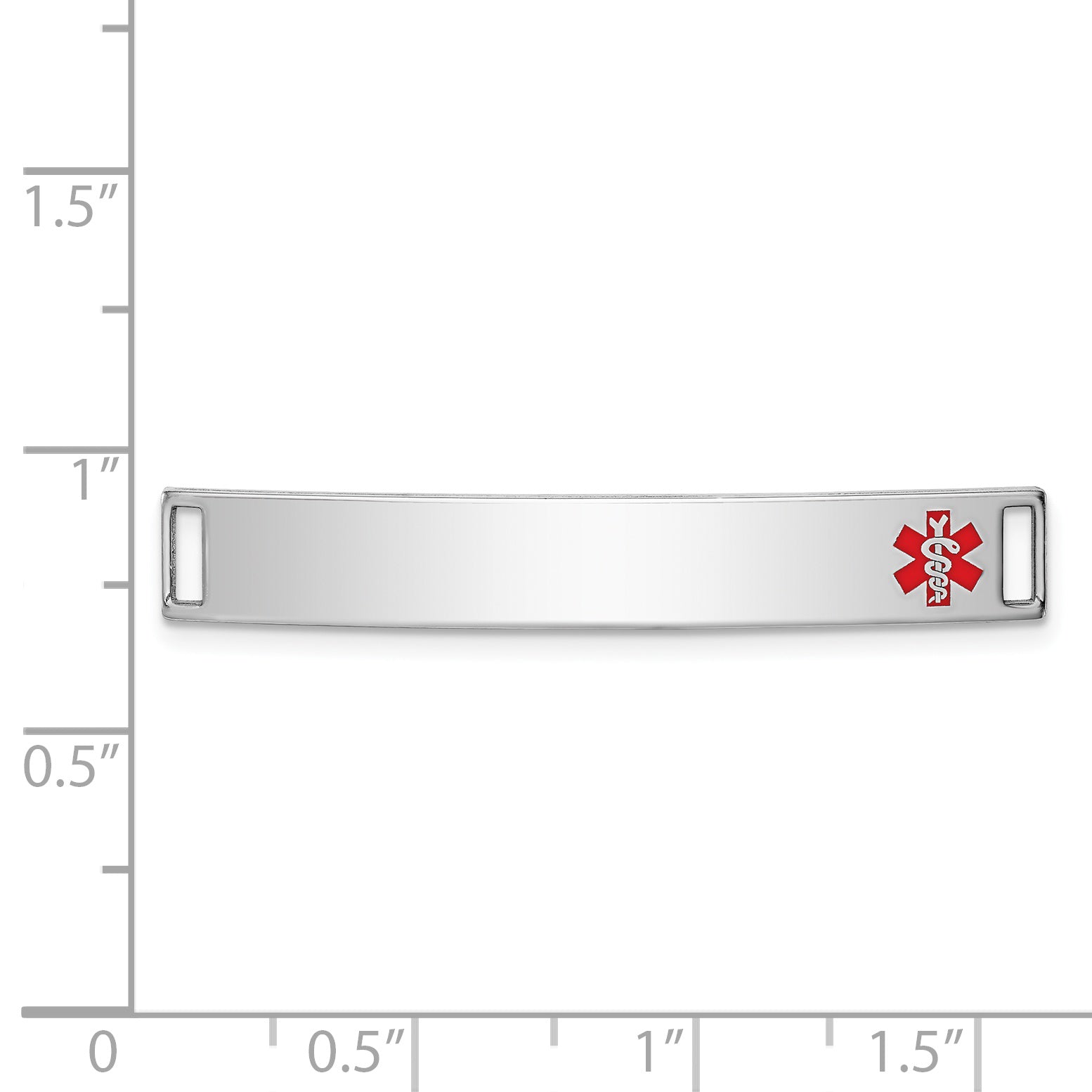 Sterling Silver Rhodium-plated Medical ID Plate Secondary image