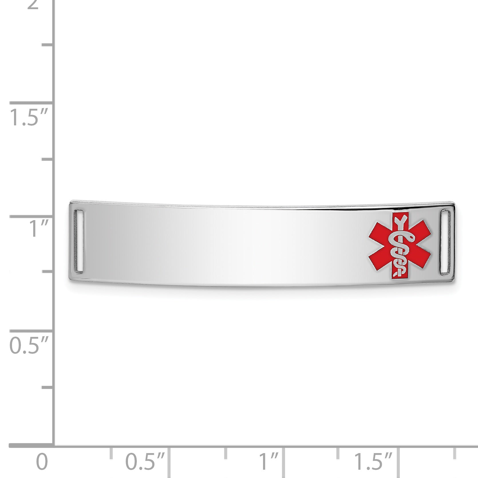 Sterling Silver Rhodium-plated Medical ID Plate Secondary image